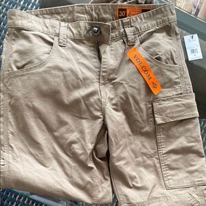 Volcom Workwear Tan Cargo pants, elastic ankles 30 x 30 NWT 6 pockets